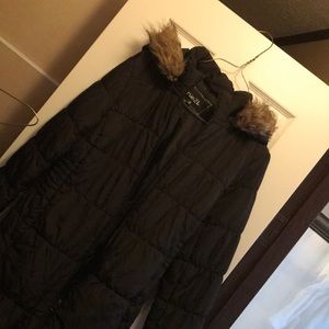 Long black coat with hood medium